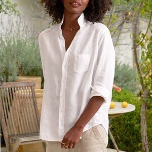 FRANK & EILEEN Eileen Relaxed Button-Up Shirt Casual Cotton White Small